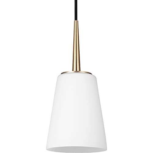 Generation Lighting 6140401-848 Driscoll One Light Mini-Pendant, Satin Brass Alternate Image.jpg
