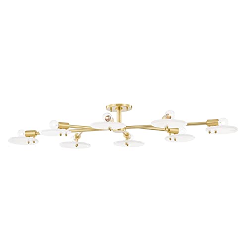 Mitzi H428608-AGB Giselle Eight Light Semi Flush Mount, Aged Brass Alternate Image.jpg