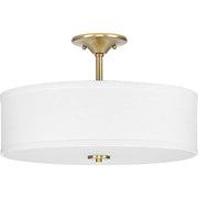 Progress P350167-012 Inspire Collection 18" Three-Light Transitional Satin Brass Summer Linen Glass Semi-Flush Mount Light Alternate Image.jpg