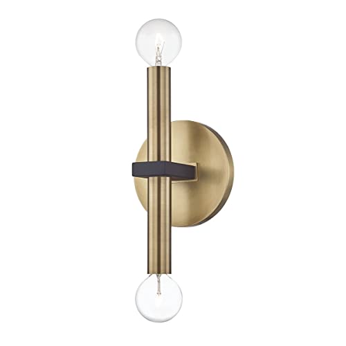 Mitzi H296102-AGB/BK Colette Two Light Wall Sconce, Aged Brass/Black Alternate Image.jpg