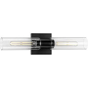 Progress P300300-031 Clarion Collection Two-Light Matte Black and Clear Glass Modern Style Bath Vanity Wall Light Alternate Image.jpg