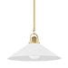 Hudson Valley 2620-AGB/WH Syosset One Light Pendant, Aged Brass/Soft Off White Alternate Image.jpg