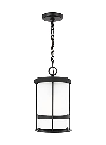 Generation Lighting 6290901EN3-12 Wilburn One Light Outdoor Pendant, Black Alternate Image.jpg