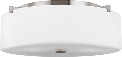 Generation Lighting FM312BS Sunset Drive Three Light Flush Mount, Brushed Steel Alternate Image.jpg