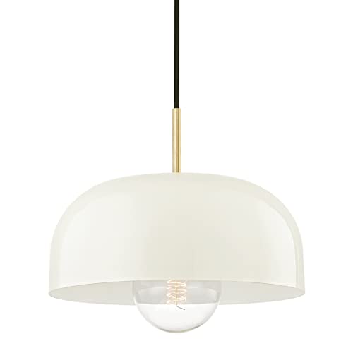 Mitzi H199701L-AGB/CR Avery One Light Pendant, Aged Brass/Cream Alternate Image.jpg