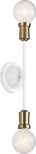 Kichler 43195WH Armstrong Two Light Wall Sconce, White Alternate Image 4.jpg