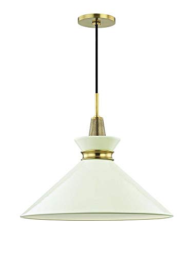 Mitzi H251701L-AGB/CR Kiki One Light Pendant, Aged Brass/Cream Alternate Image.jpg