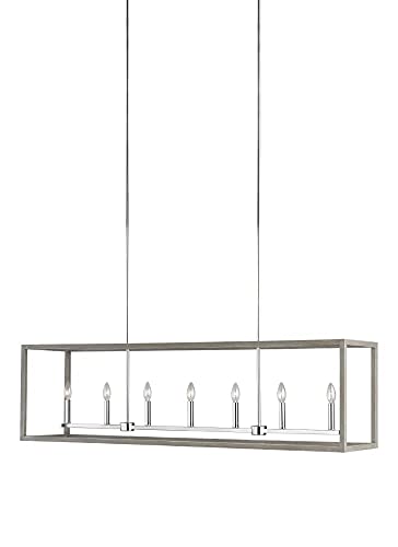 Generation Lighting 6634507EN-872 Moffet Street Seven Light Island Pendant, Washed Pine Alternate Image.jpg