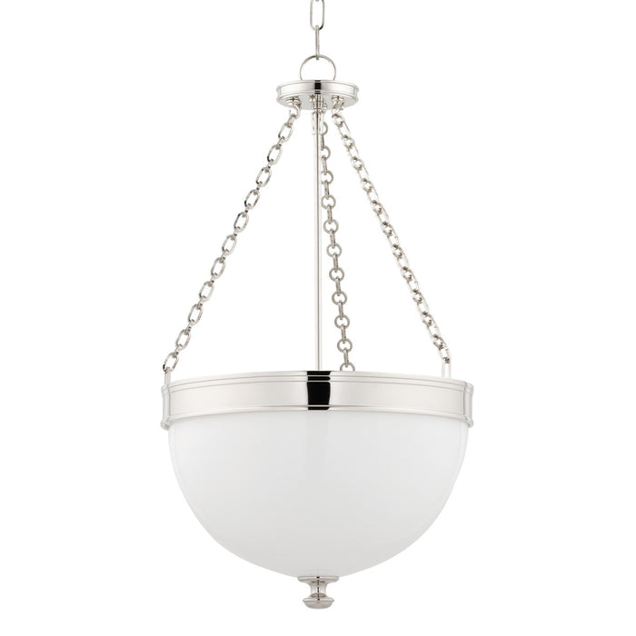 Hudson Valley 327-PN Barrington Three Light Pendant, Polished Nickel Main Image.jpg