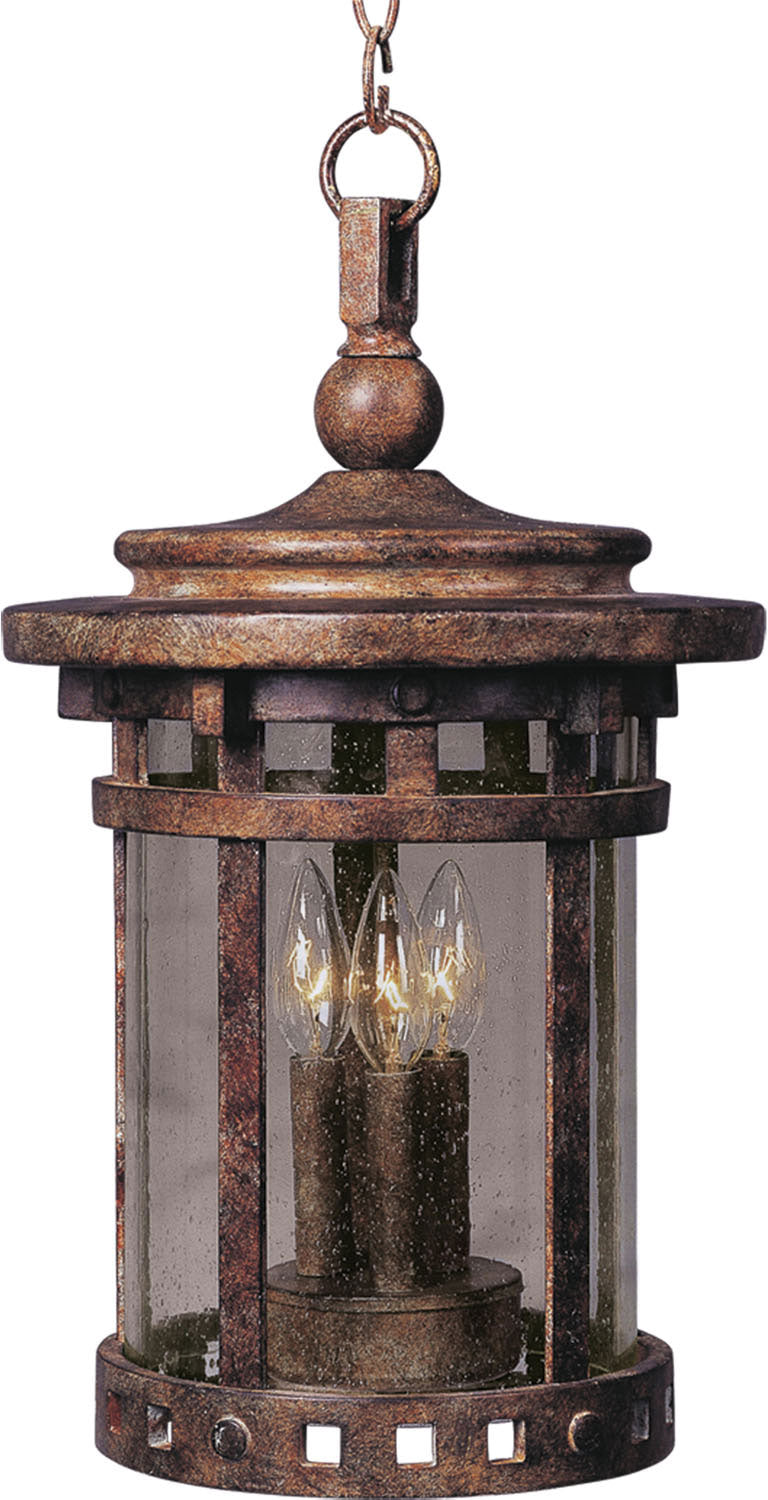 Maxim 3138CDSE Santa Barbara DC Three Light Outdoor Hanging Lantern, Sienna Main Image.jpg