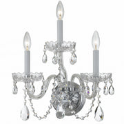 Crystorama 1033-CH-CL-SAQ Traditional Crystal Three Light Wall Sconce Polished Chrome Main Image.jpg