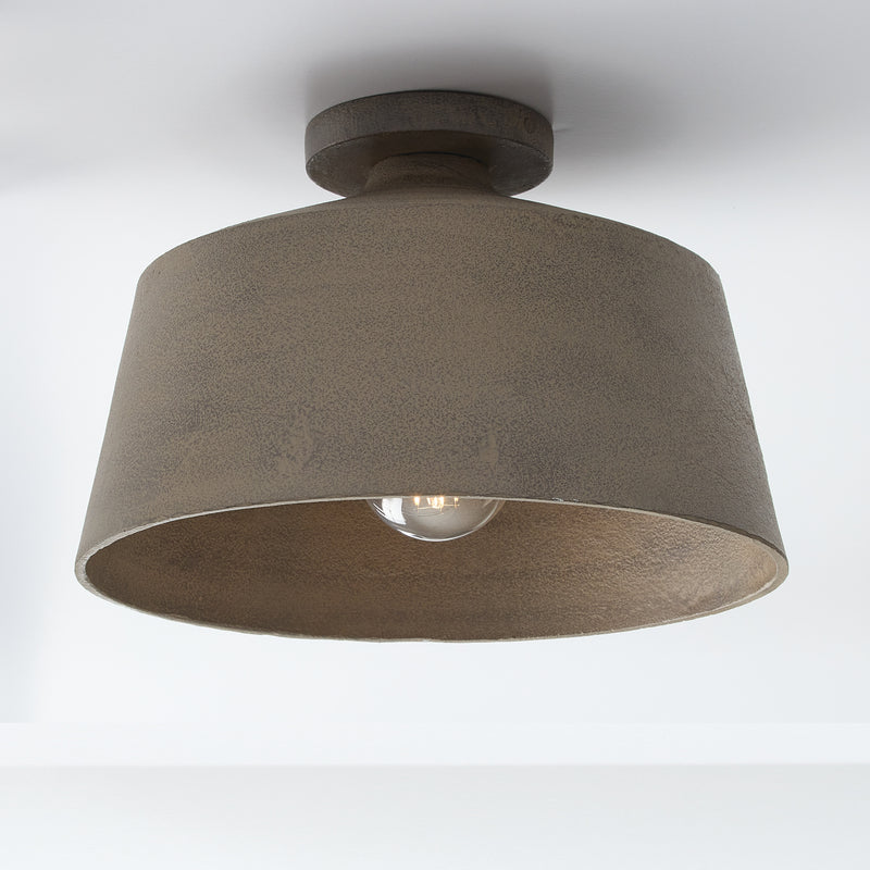 Capital Lighting 235311CY Quarry One Light Semi Flush Mount, Clay