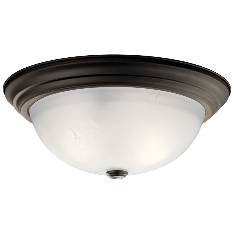 Kichler 8116OZ Three Light Flush Mount, Olde Bronze