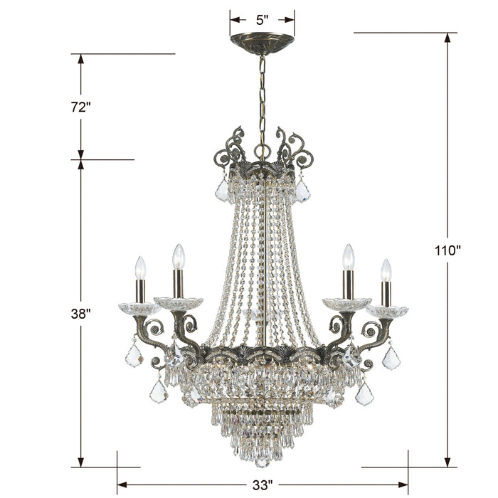 Crystorama 1486-HB-CL-S Majestic 11 Light Chandelier Historic Brass Alternate Image.jpg
