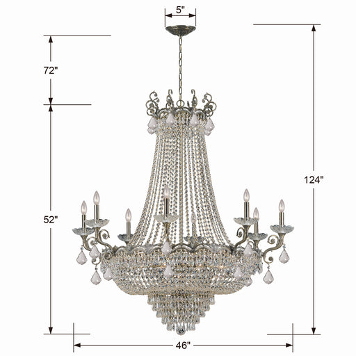 Crystorama 1488-HB-CL-SAQ Majestic 20 Light Chandelier Historic Brass Alternate Image.jpg