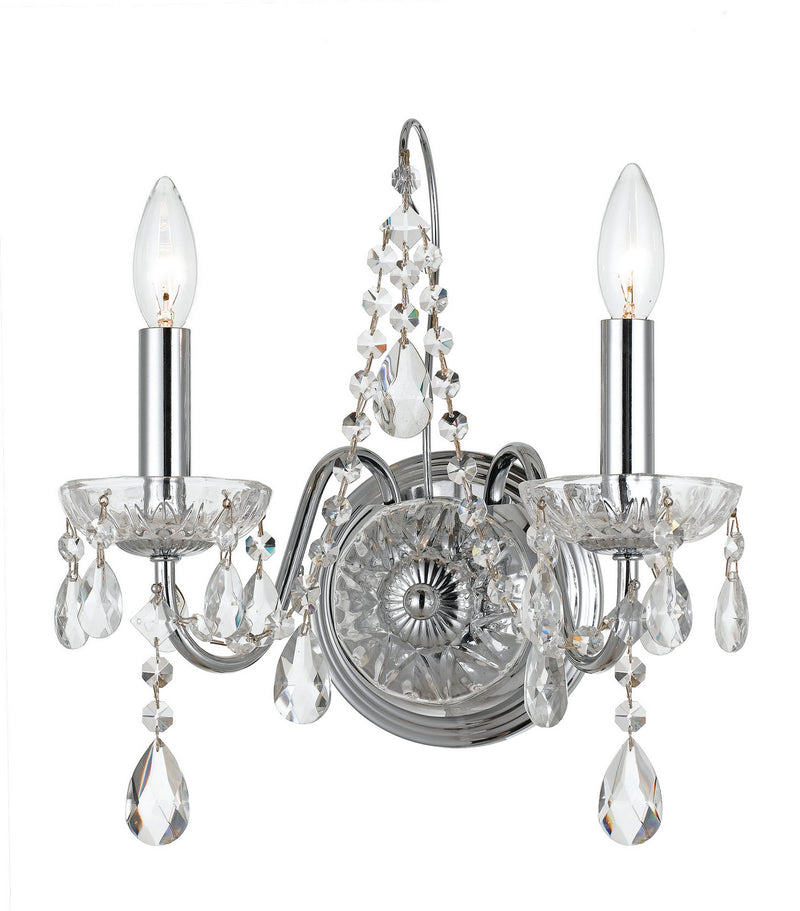 Crystorama 3222-CH-CL-MWP Imperial Two Light Wall Sconce Polished Chrome Alternate Image.jpg