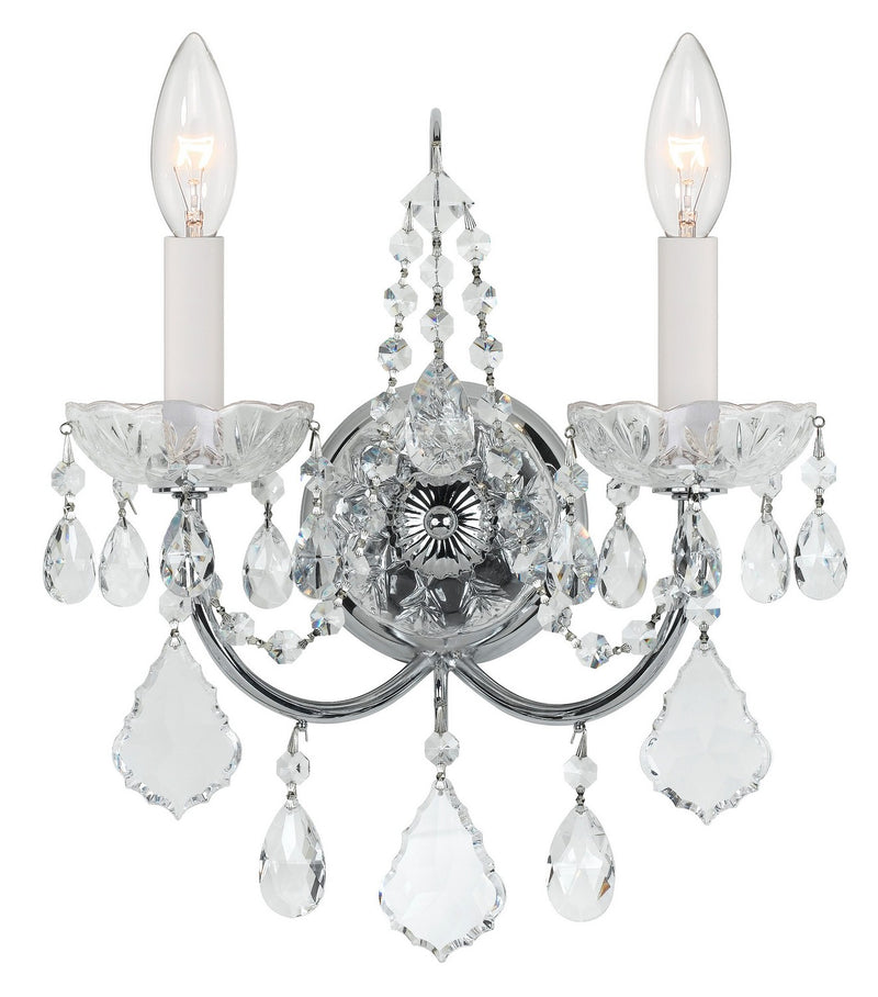 Crystorama 3222-CH-CL-SAQ Imperial Two Light Wall Sconce Polished Chrome Main Image.jpg