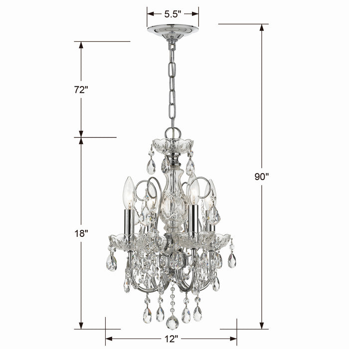 Crystorama 3224-CH-CL-MWP Imperial Four Light Mini Chandelier Polished Chrome Alternate Image.jpg