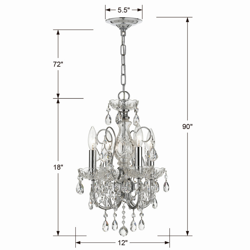 Crystorama 3224-CH-CL-SAQ Imperial Four Light Mini Chandelier Polished Chrome Alternate Image.jpg