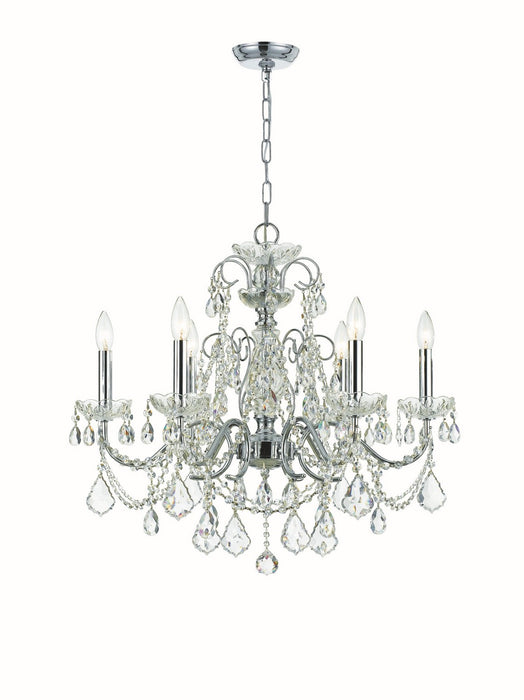 Crystorama 3226-CH-CL-MWP Imperial Six Light Chandelier Polished Chrome Main Image.jpg