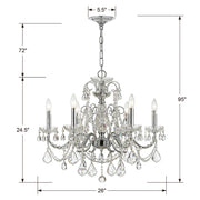 Crystorama 3226-CH-CL-SAQ Imperial Six Light Chandelier Polished Chrome Alternate Image.jpg