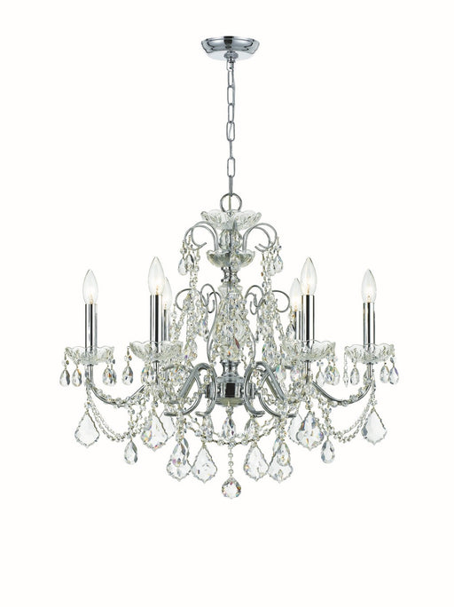 Crystorama 3226-CH-CL-SAQ Imperial Six Light Chandelier Polished Chrome Main Image.jpg
