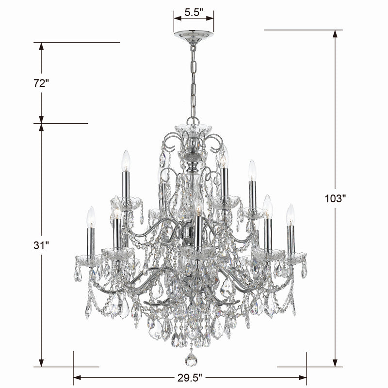 Crystorama 3228-CH-CL-MWP Imperial 12 Light Chandelier Polished Chrome Alternate Image 2.jpg
