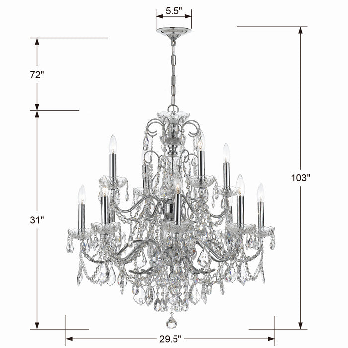 Crystorama 3228-CH-CL-S Imperial 12 Light Chandelier Polished Chrome Alternate Image 2.jpg