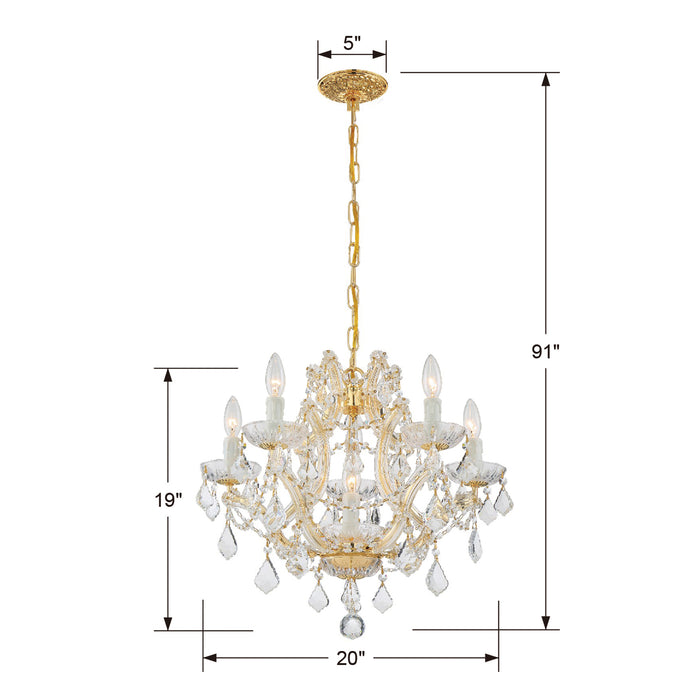 Crystorama 4405-GD-CL-SAQ Maria Theresa Six Light Mini Chandelier Gold Alternate Image 2.jpg