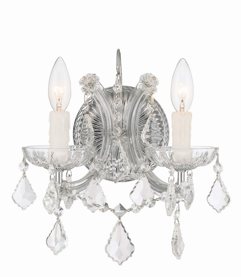 Crystorama 4472-CH-CL-SAQ Maria Theresa Two Light Wall Sconce Polished Chrome Main Image.jpg