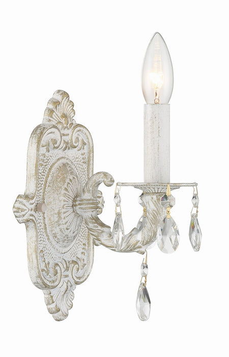 Crystorama 5021-AW-CL-SAQ Paris Market One Light Wall Sconce Antique White Main Image.jpg