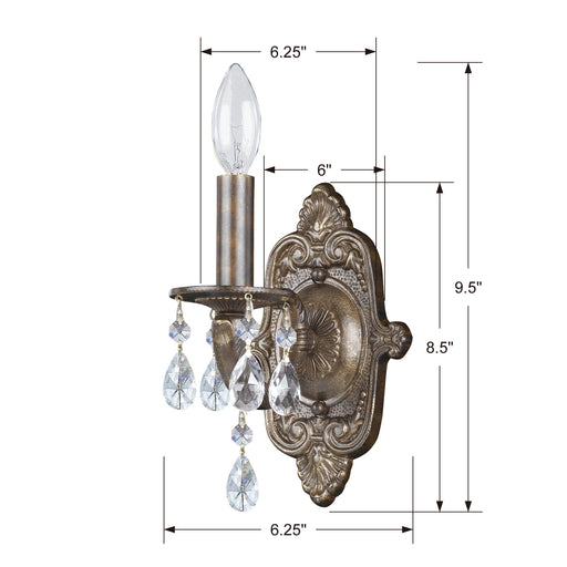 Crystorama 5021-VB-CL-SAQ Paris Market One Light Wall Sconce Venetian Bronze Alternate Image.jpg