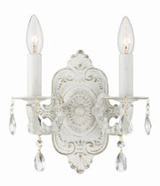 Crystorama 5022-AW-CL-SAQ Paris Market Two Light Wall Sconce Antique White Main Image.jpg