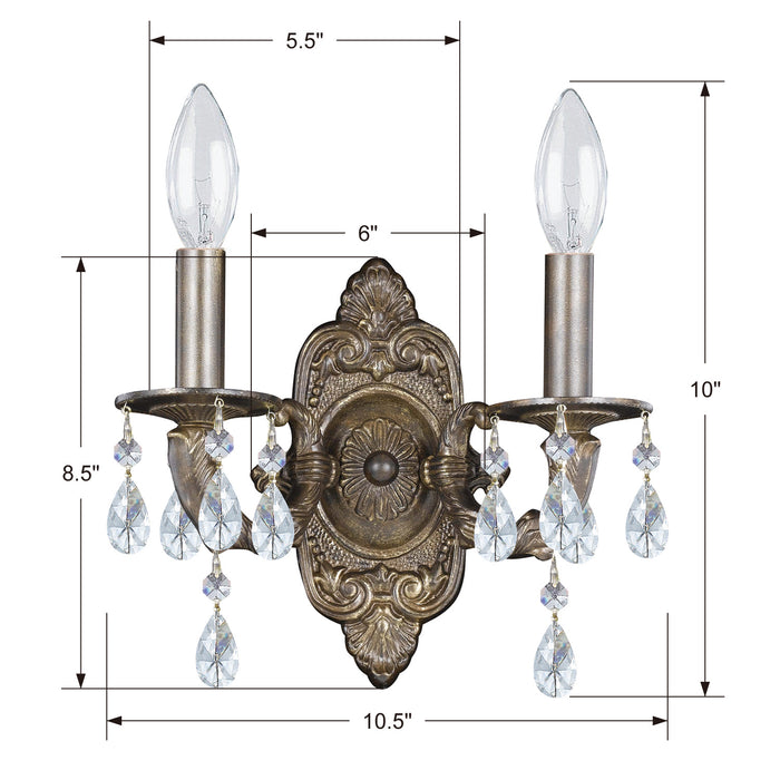 Crystorama 5022-VB-CL-MWP Paris Market Two Light Wall Sconce Venetian Bronze Alternate Image.jpg