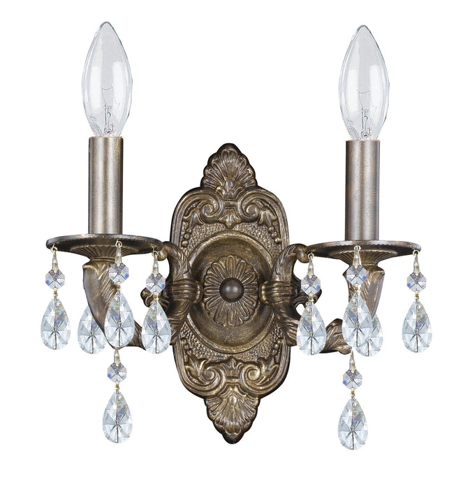 Crystorama 5022-VB-CL-MWP Paris Market Two Light Wall Sconce Venetian Bronze Main Image.jpg