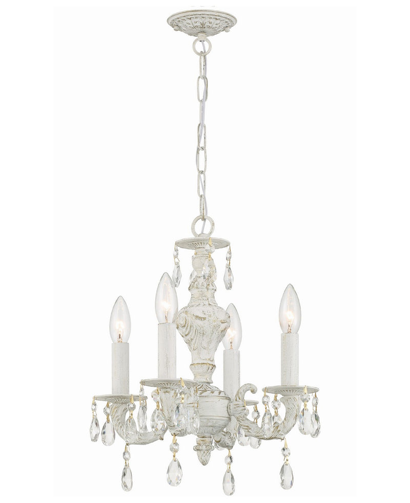 Crystorama 5024-AW-CL-SAQ Paris Market Four Light Mini Chandelier Antique White Main Image.jpg