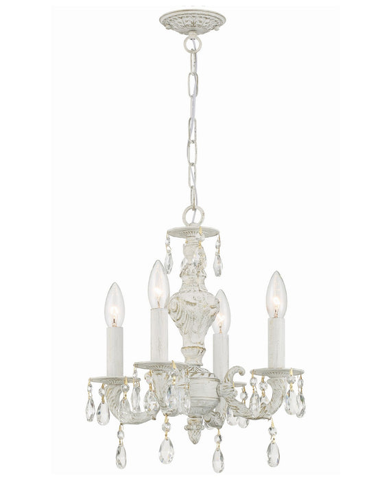 Crystorama 5024-AW-CL-SAQ Paris Market Four Light Mini Chandelier Antique White Main Image.jpg
