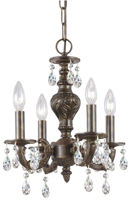 Crystorama 5024-VB-CL-MWP Paris Market Four Light Mini Chandelier Venetian Bronze Main Image.jpg
