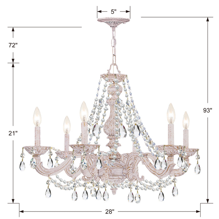 Crystorama 5026-AW-CL-MWP Paris Market Six Light Chandelier Antique White Alternate Image.jpg