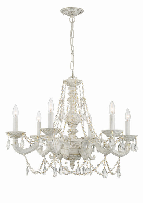 Crystorama 5026-AW-CL-MWP Paris Market Six Light Chandelier Antique White Alternate Image 4.jpg
