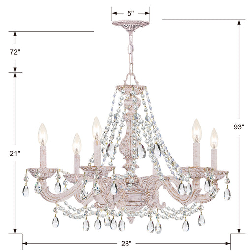 Crystorama 5026-AW-CL-SAQ Paris Market Six Light Chandelier Antique White Alternate Image.jpg