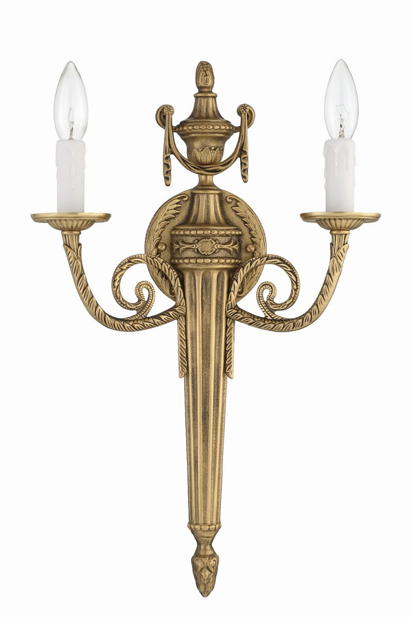 Crystorama 662-MB Cast Brass Wall Mount Two Light Wall Sconce Matte Brass Alternate Image 2.jpg