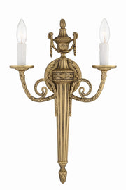Crystorama 662-MB Cast Brass Wall Mount Two Light Wall Sconce Matte Brass Main Image.jpg