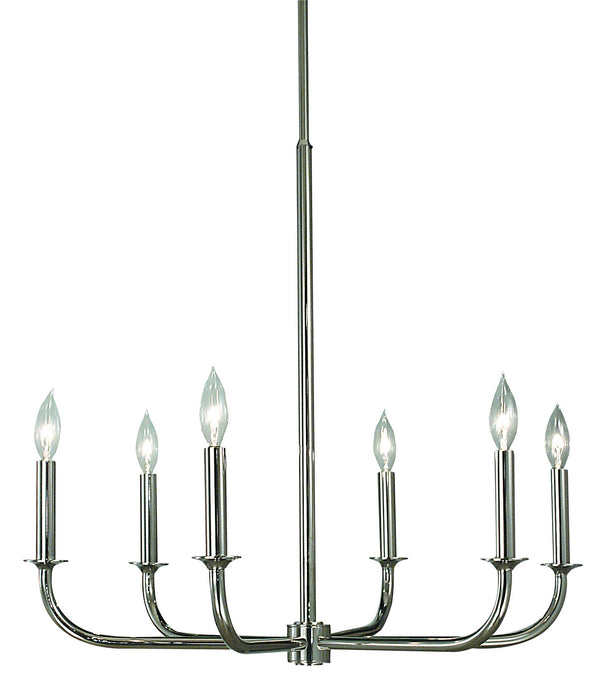 Framburg 1055 PS Moderne Six Light Chandelier, Polished Silver Main Image.jpg