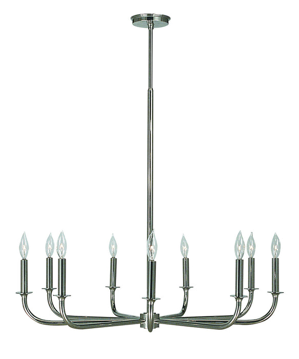 Framburg 1060 PS Moderne Nine Light Chandelier, Polished Silver Main Image.jpg