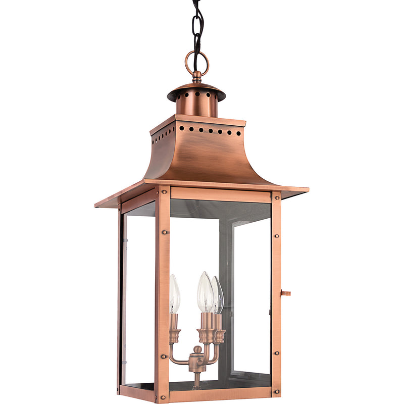 Quoizel CM1912AC Chalmers Three Light Outdoor Hanging Lantern, Aged Copper Alternate Image 2.jpg