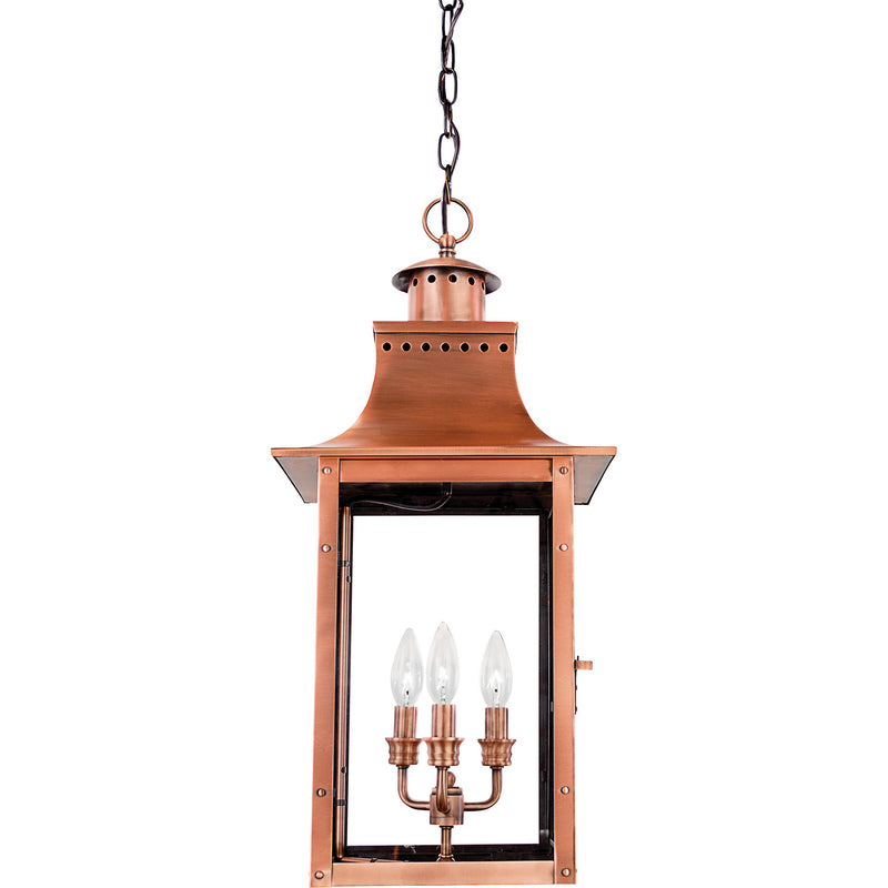 Quoizel CM1912AC Chalmers Three Light Outdoor Hanging Lantern, Aged Copper Alternate Image 3.jpg