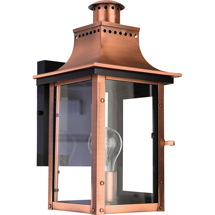 Quoizel CM8408AC Chalmers One Light Outdoor Wall Lantern, Aged Copper Alternate Image 2.jpg