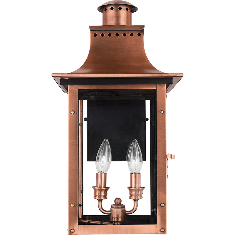 Quoizel CM8410AC Chalmers Two Light Outdoor Wall Lantern, Aged Copper Alternate Image 2.jpg