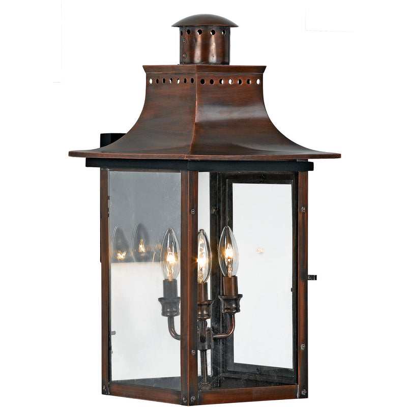 Quoizel CM8412AC Chalmers Three Light Outdoor Wall Lantern, Aged Copper Alternate Image.jpg